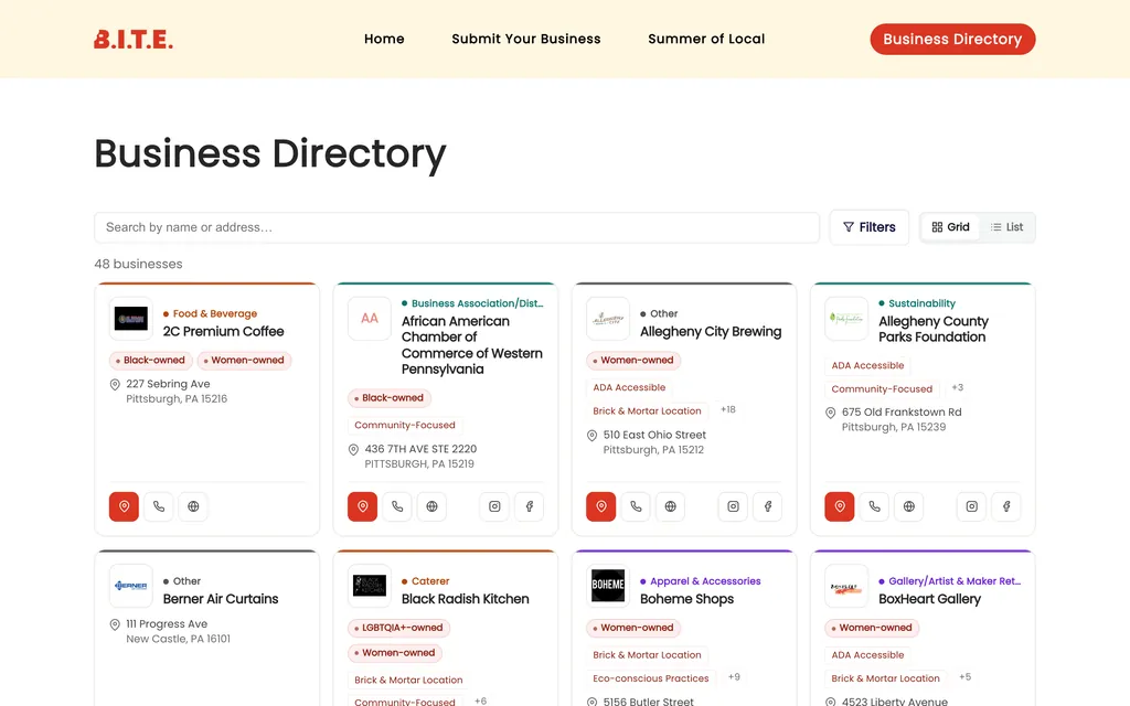 Bite PGH business directory: business directory