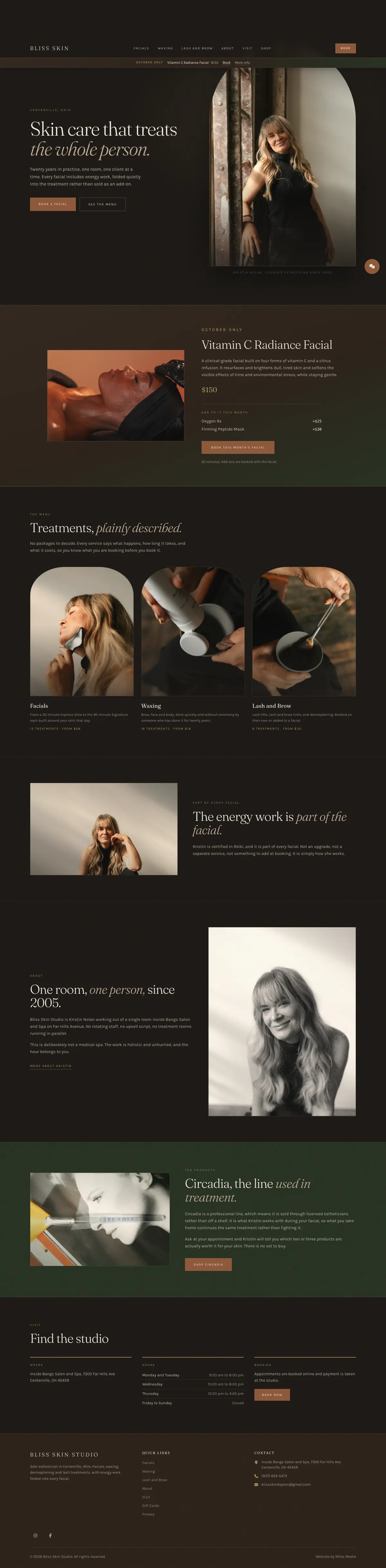 Full page of Bliss Skin Studio