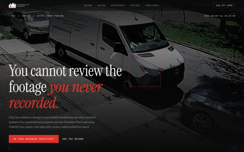City Surveillance website concept: website design concept
