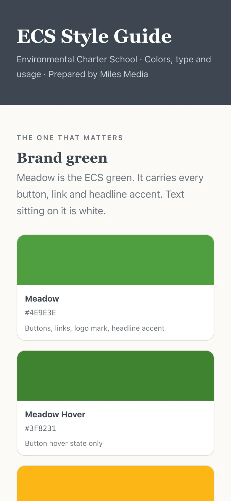 ECS design system on a phone