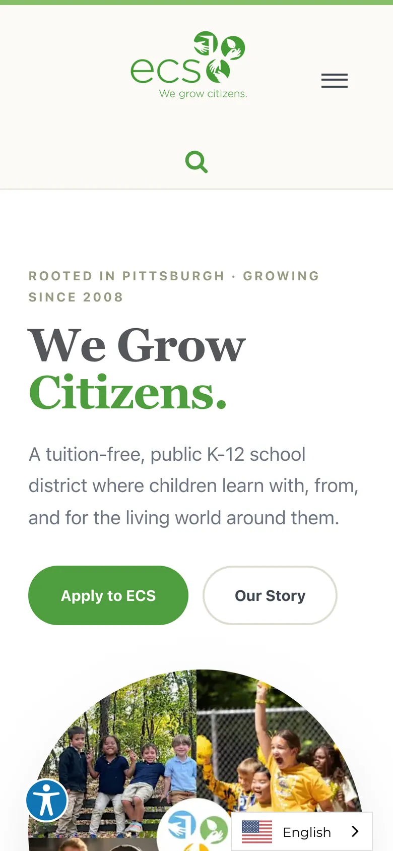 Environmental Charter School on a phone