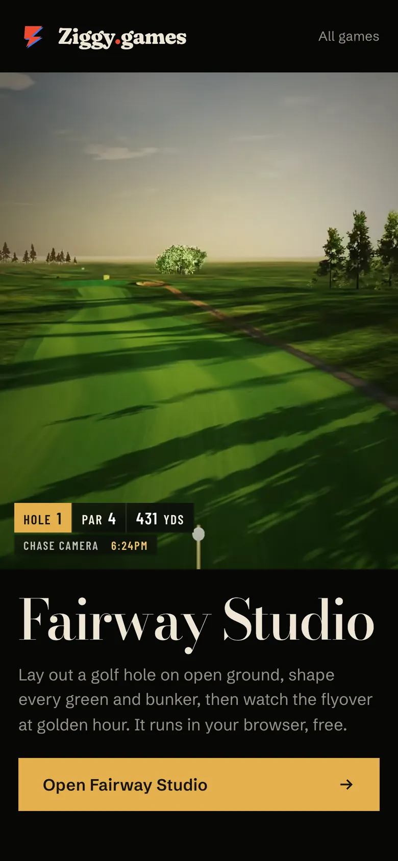 Fairway Studio on a phone