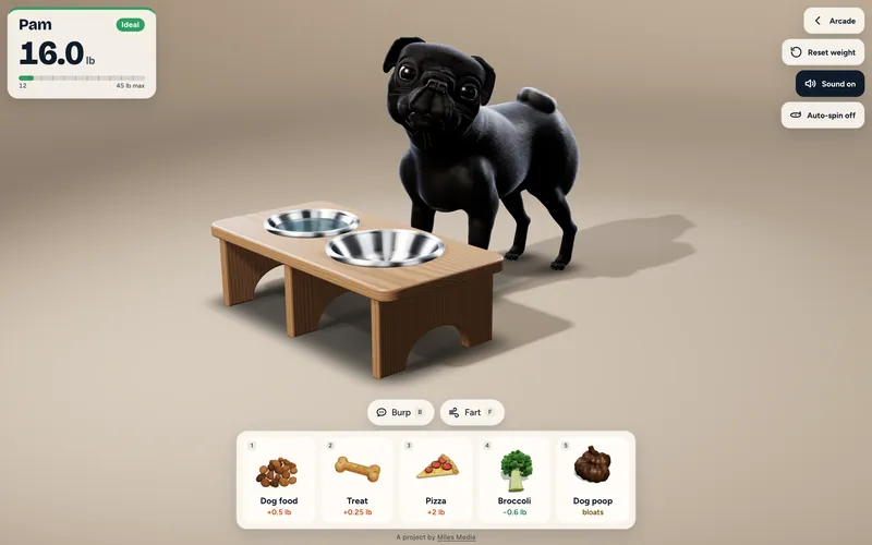Feed Pam the Pug: 3D pet game