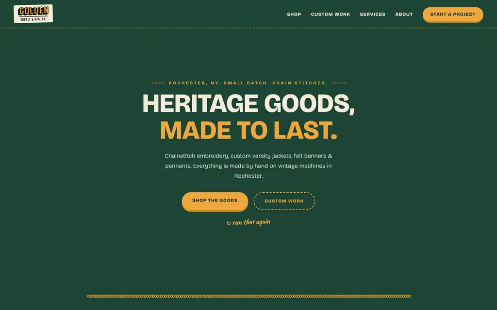 Golden Supply website concepts, another view