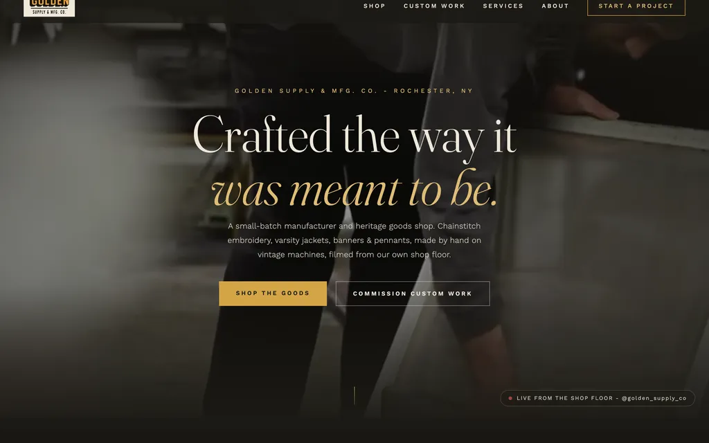 Golden Supply website concepts, another view