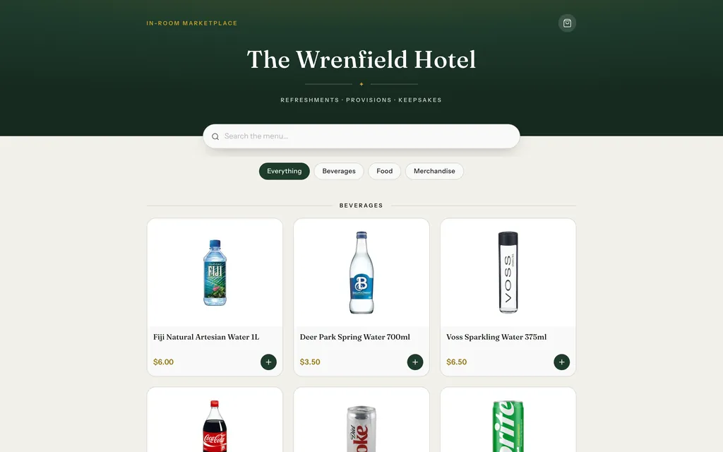 GuestMarket platform: hotel ordering platform