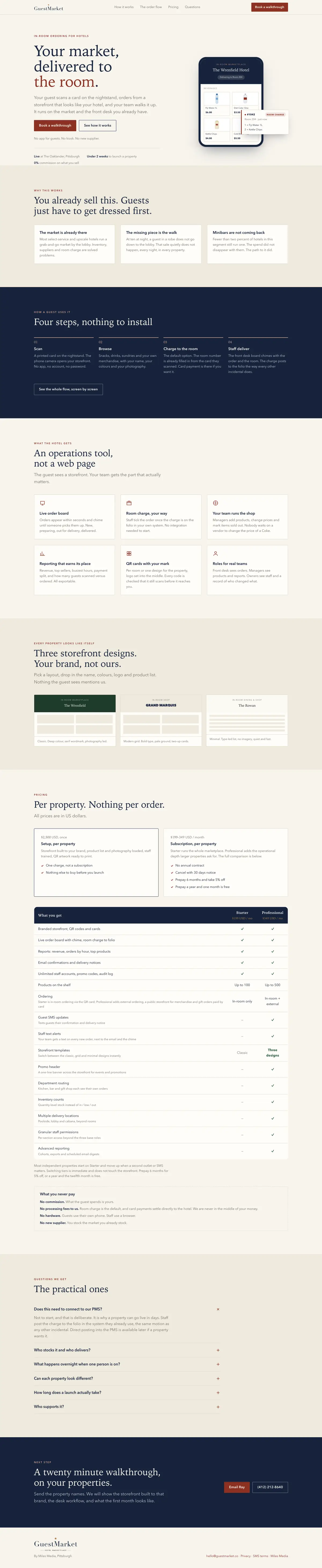 Full page of GuestMarket website