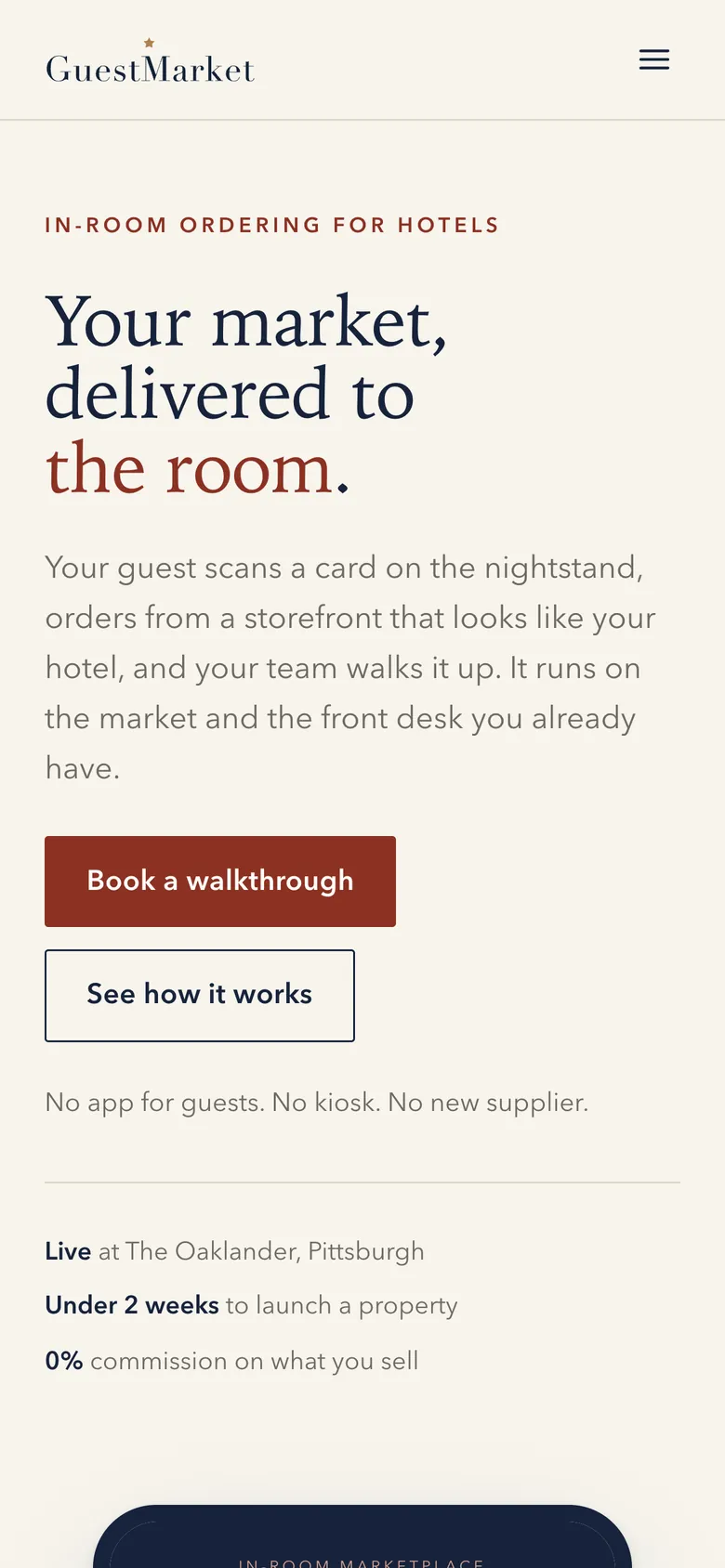 GuestMarket website on a phone