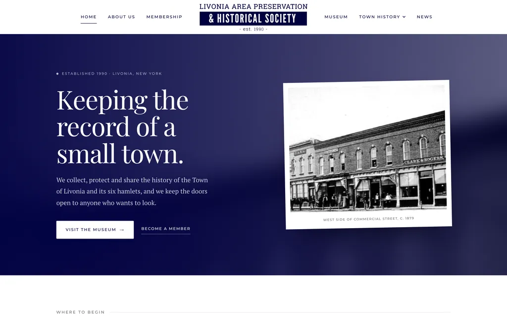 Livonia Area Preservation and Historical Society: historical society website