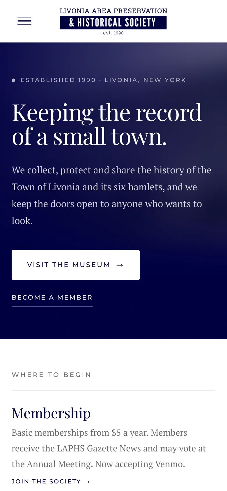 Livonia Area Preservation and Historical Society on a phone