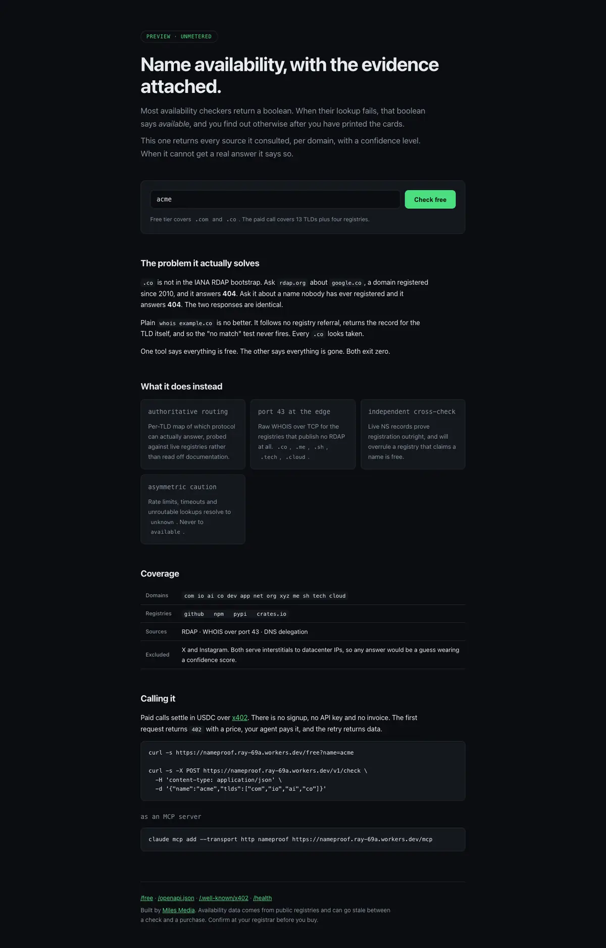 Full page of NameProof