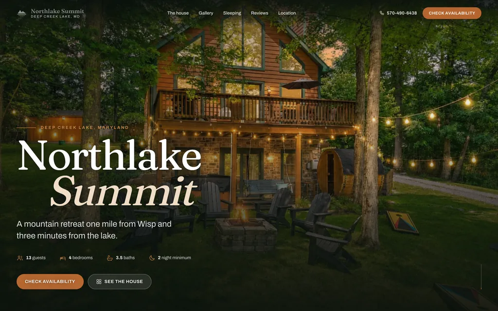 Northlake Summit: vacation rental website