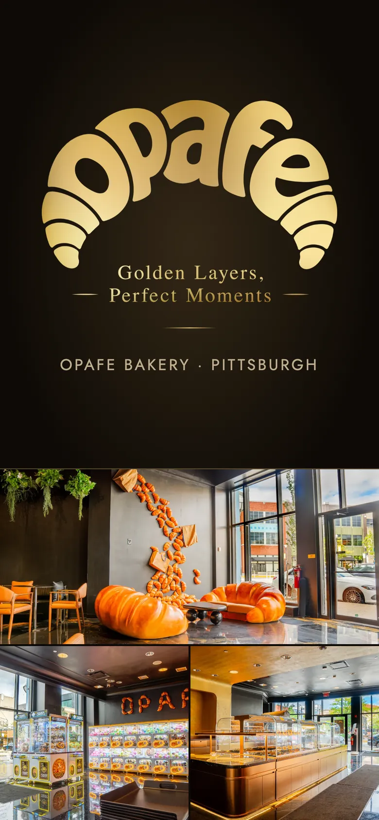 Opafe Bakery on a phone