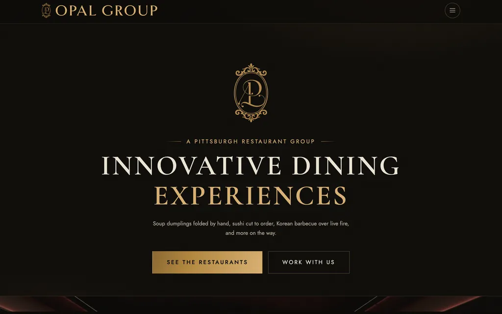Opal Group: restaurant group website