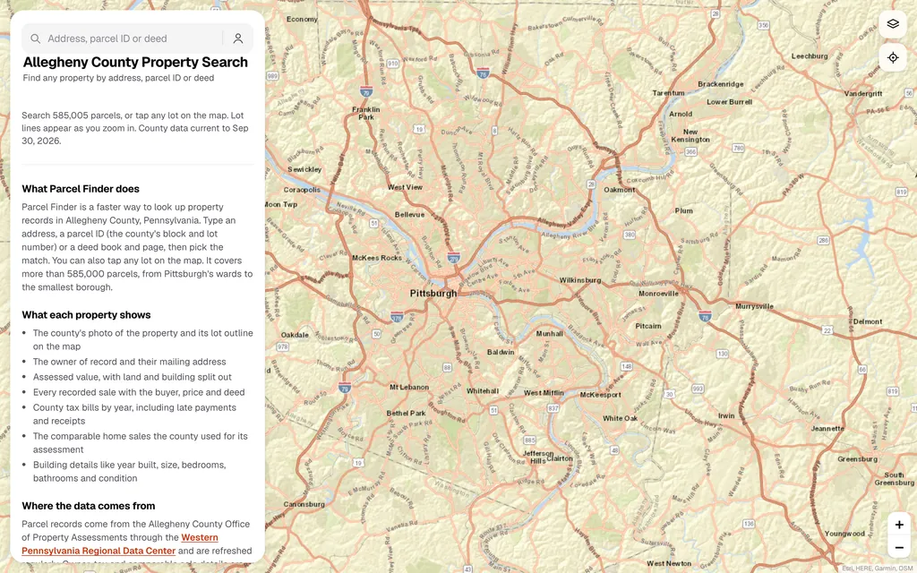 Parcel Finder: property search app