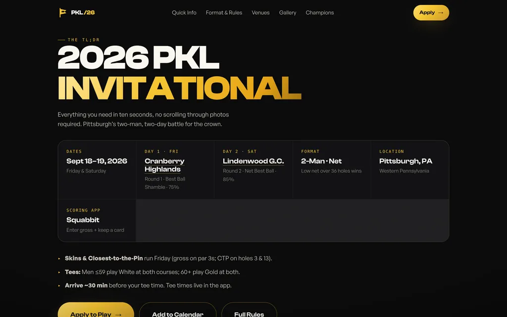 PKL Invitational, another view