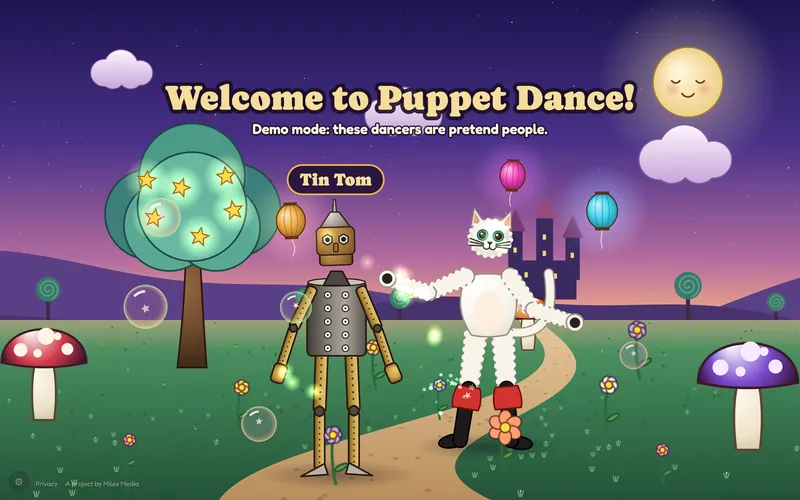 Puppet Dance, webcam puppet game built by Miles Media