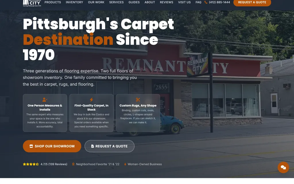 Remnant City Pittsburgh: flooring store website