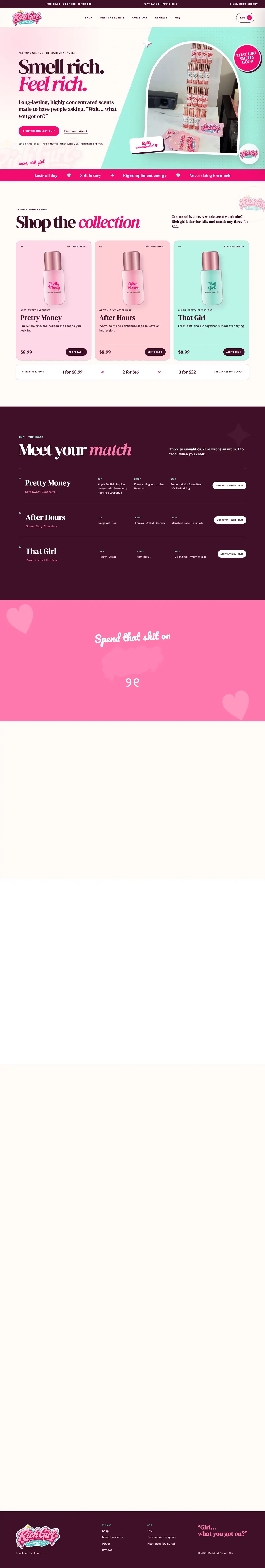 Full page of Rich Girl Scents Co.