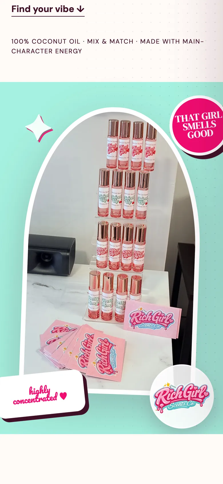 Rich Girl Scents Co. on a phone
