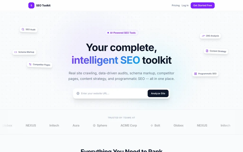SEO toolkit: seo analysis web app