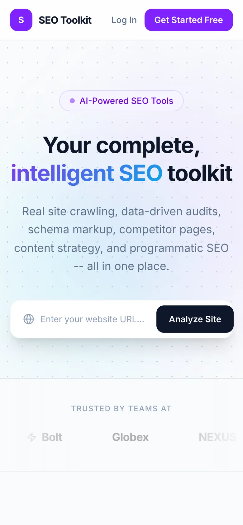 SEO toolkit on a phone