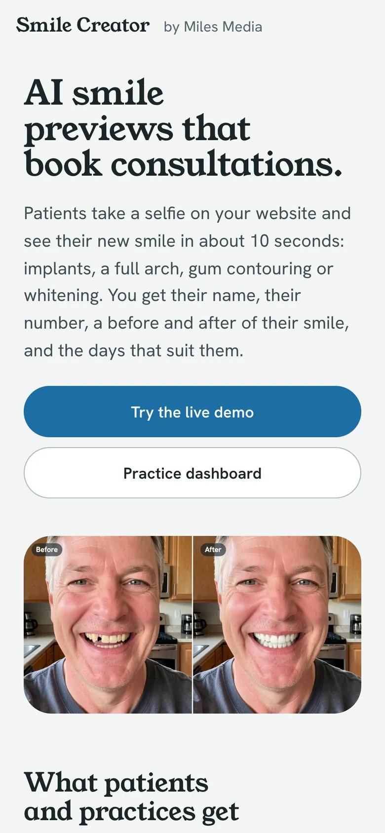 Smile Creator on a phone