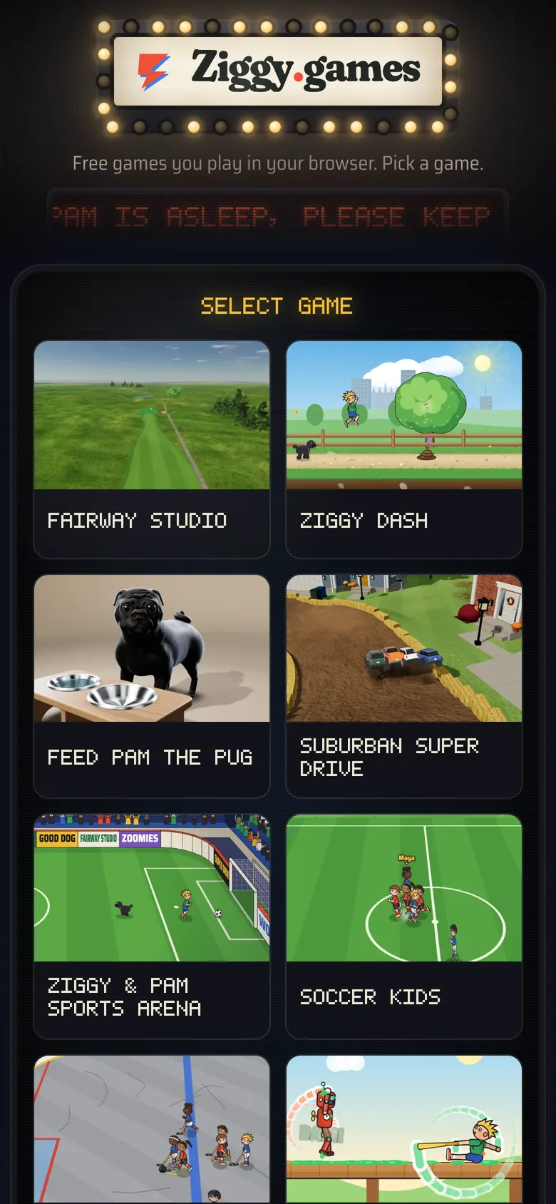 Ziggy Games on a phone