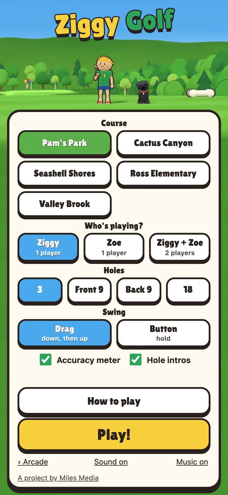 Ziggy Golf on a phone