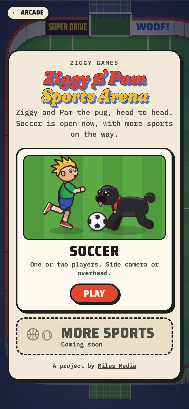 Ziggy & Pam Sports Arena on a phone
